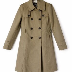 L.K BENNETT Classic Khaki Double-Breasted Women's Coat